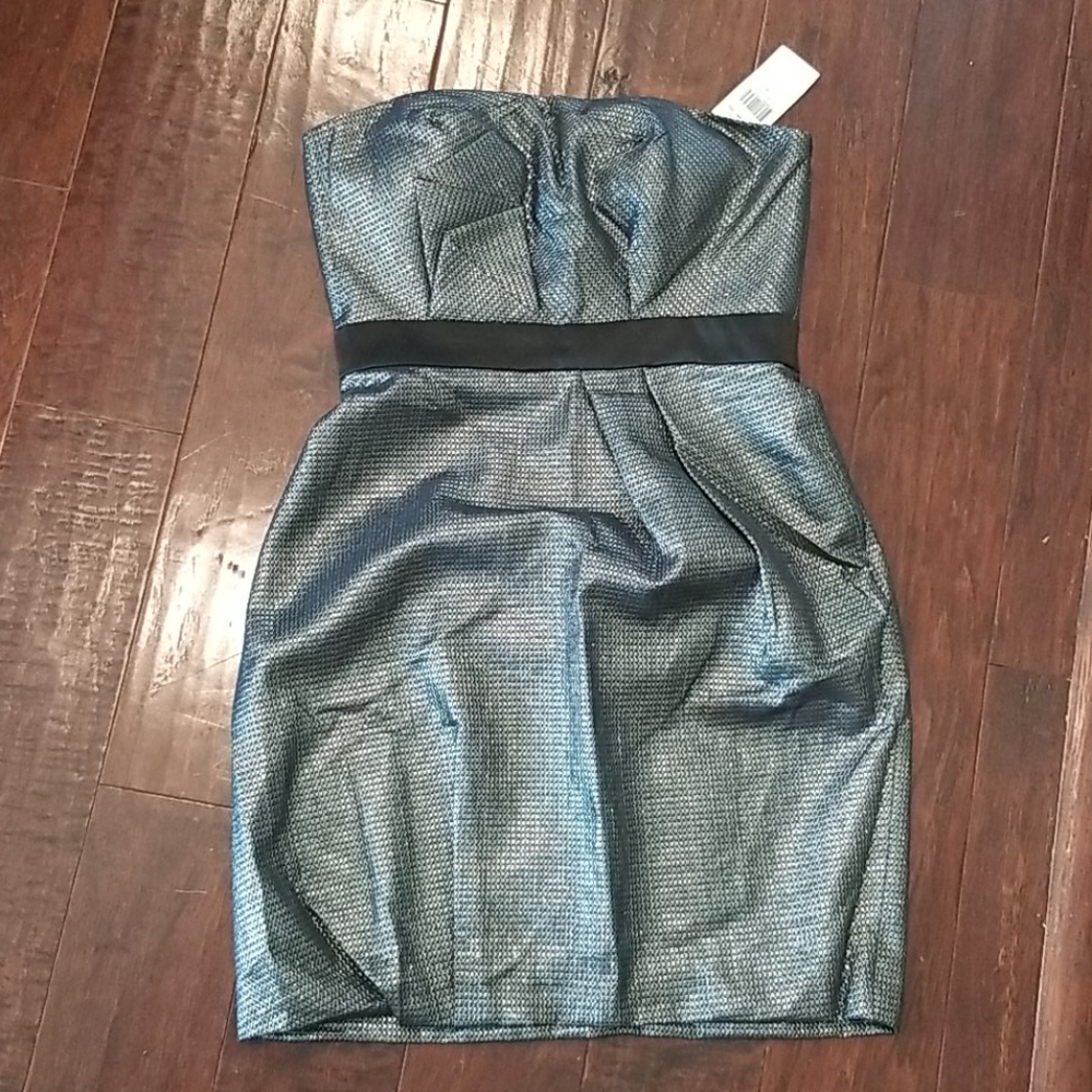 NEW Woven Strapless Cocktail Dress